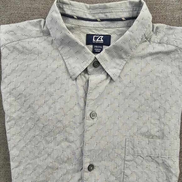 Cutter and Buck Button Down Men's XXL Tall Long Sleeve Light Gray Neutral - Picture 3 of 5